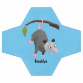 枝おもしろい漫画ぶら下がったからのかわいいオポッサム サッカーボール (フラット)