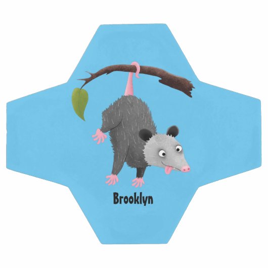 枝おもしろい漫画ぶら下がったからのかわいいオポッサム サッカーボール (フラット)