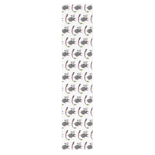 枝おもしろい漫画ぶら下がったからのかわいいオポッサム ショートテーブルランナー (正面)