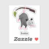 枝おもしろい漫画ぶら下がったからのかわいいオポッサム シール (シート)