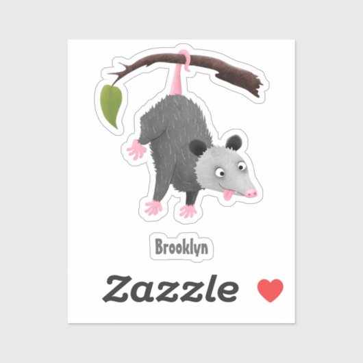 枝おもしろい漫画ぶら下がったからのかわいいオポッサム シール (シート)