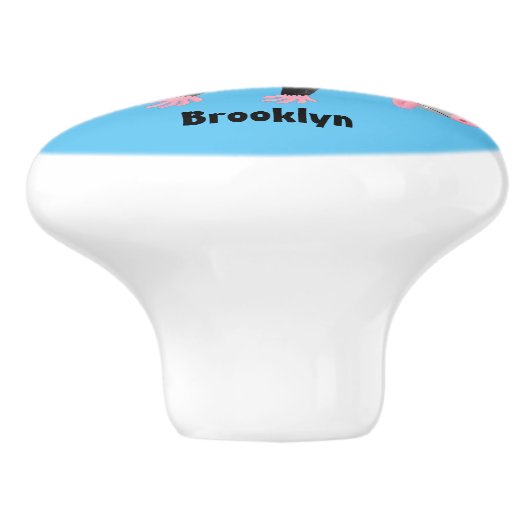 枝おもしろい漫画ぶら下がったからのかわいいオポッサム セラミックノブ (側面)