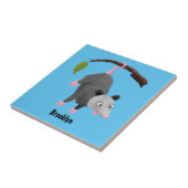 枝おもしろい漫画ぶら下がったからのかわいいオポッサム タイル (側面)