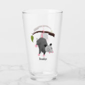 枝おもしろい漫画ぶら下がったからのかわいいオポッサム タンブラーグラス (裏面)