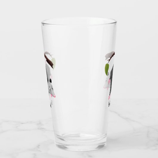 枝おもしろい漫画ぶら下がったからのかわいいオポッサム タンブラーグラス (左)