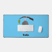 枝おもしろい漫画ぶら下がったからのかわいいオポッサム デスクマット (キーボード&マウス)