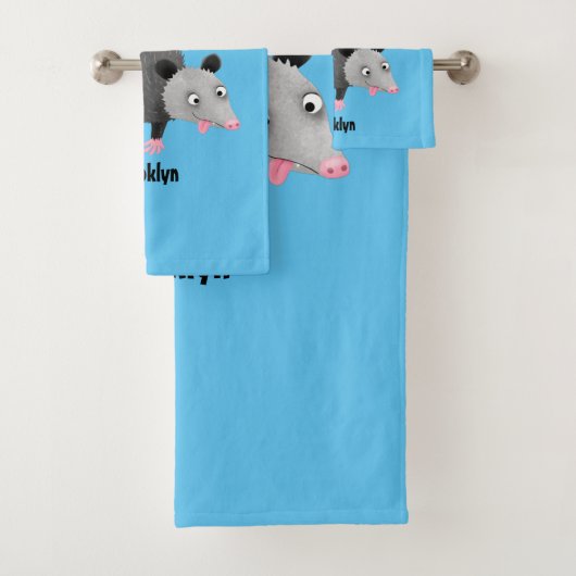 枝おもしろい漫画ぶら下がったからのかわいいオポッサム バスタオルセット (インサイチュ)