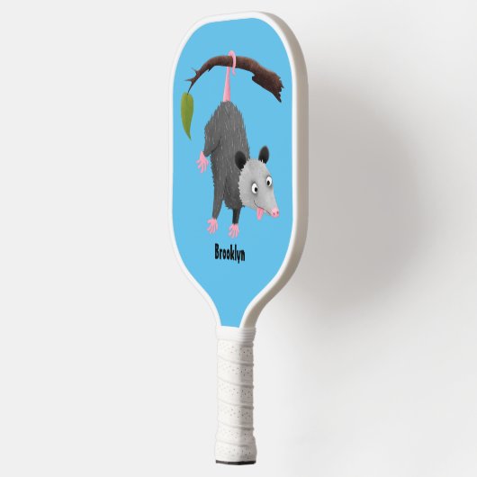 枝おもしろい漫画ぶら下がったからのかわいいオポッサム ピックルボールラケット (左)