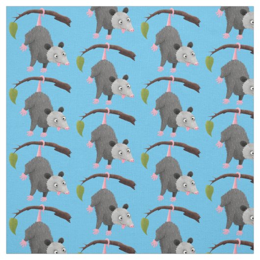 枝おもしろい漫画ぶら下がったからのかわいいオポッサム ファブリック (見本)