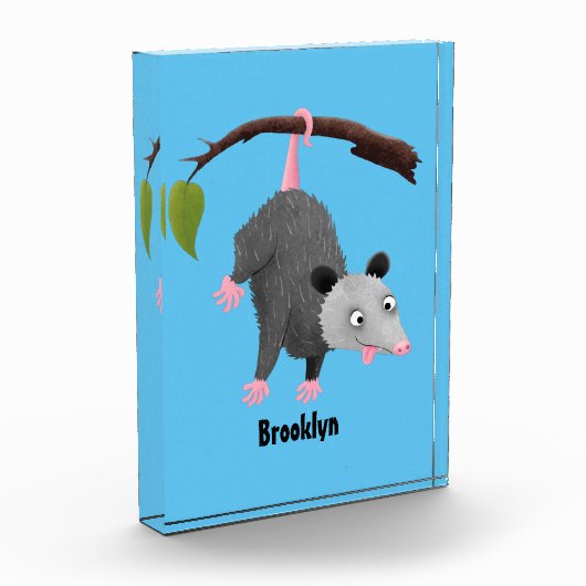 枝おもしろい漫画ぶら下がったからのかわいいオポッサム フォトブロック (左)