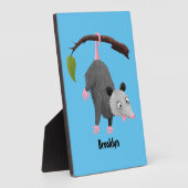 枝おもしろい漫画ぶら下がったからのかわいいオポッサム フォトプラーク (側面)