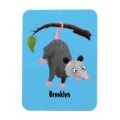 枝おもしろい漫画ぶら下がったからのかわいいオポッサム マグネット (縦)