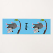 枝おもしろい漫画ぶら下がったからのかわいいオポッサム ヨガマット (正面(横))