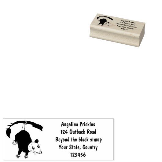 枝おもしろい漫画ぶら下がったからのかわいいオポッサム ラバースタンプ (押印)