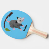 枝おもしろい漫画ぶら下がったからのかわいいオポッサム 卓球ラケット (横)