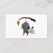 枝おもしろい漫画ぶら下がったからのかわいいオポッサム 名刺 (裏面)