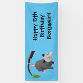 枝おもしろい漫画ぶら下がったからのかわいいオポッサム 横断幕 (縦)