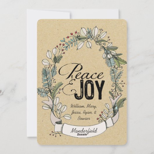 枝および果実の平和および喜び シーズンカード (裏面)