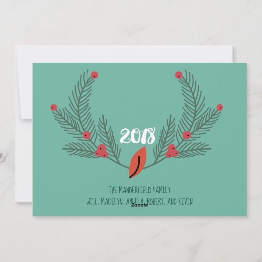 枝および果実は休日の写真カードを信じます シーズンカード (裏面)