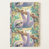 枝からつるのマンガのナマケモノの逆さ プランナー手帳 (裏面)