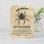枝からぶら下がるビンテージの蜘蛛 招待状 (スタンド正面)