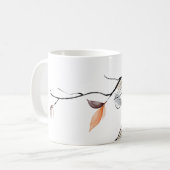 枝から吊るされた花の水彩マグカップ コーヒーマグカップ (正面左)