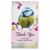 枝かわいらしに青と黄色の鳥ありがとう スモールペーパーバッグ (正面)
