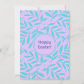 枝かわいらしターコイズ紫ハッピーイースター シーズンカード (正面)