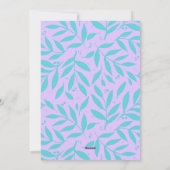 枝かわいらしターコイズ紫ハッピーイースター シーズンカード (裏面)