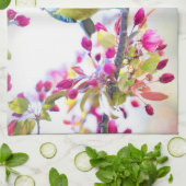 枝かわいらし写真に青と黄色の鳥 キッチンタオル (折り畳み)