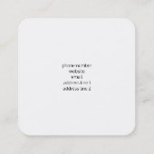 枝かわいらし写真に青と黄色の鳥 スクエア名刺 (裏面)