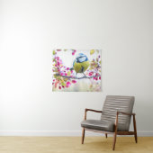 枝かわいらし写真に青と黄色の鳥 タペストリー (インサイチュ(横))