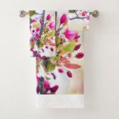 枝かわいらし写真に青と黄色の鳥 バスタオルセット (インサイチュ)