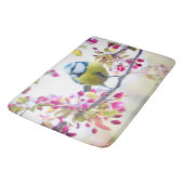 枝かわいらし写真に青と黄色の鳥 バスマット (アングル)