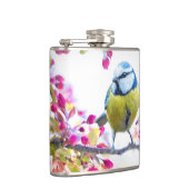 枝かわいらし写真に青と黄色の鳥 フラスク (右)