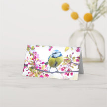 枝かわいらし写真に青と黄色の鳥