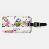 枝かわいらし写真に青と黄色の鳥 ラゲッジタグ (正面横)