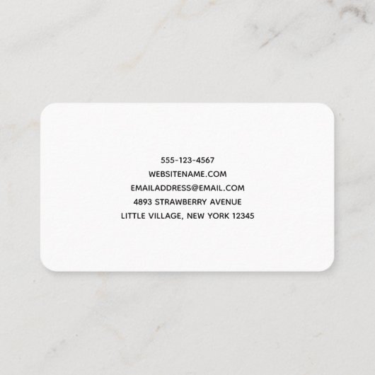 枝かわいらし写真に青と黄色の鳥 名刺 (裏面)