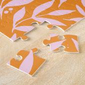 枝かわいらし – オレンジとピンク ジグソーパズル (側面)