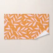 枝かわいらし – オレンジとピンク バスタオルセット (ハンドタオル)