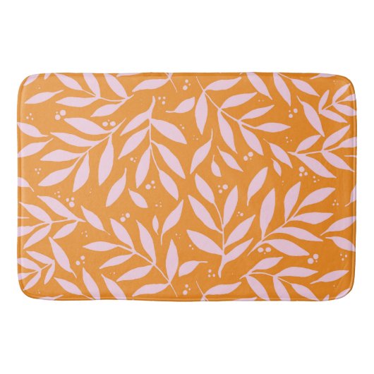 枝かわいらし – オレンジとピンク バスマット (正面)