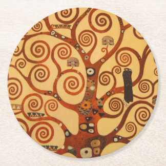 枝が渦巻く木 ラウンドペーパーコースター