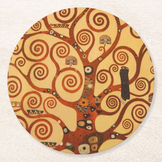 枝が渦巻く木 ラウンドペーパーコースター (正面)