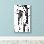 枝でつるしているタラ キャンバスプリント (インサイチュ (ウッドフロア))