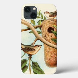 枝でとまる巣の鳥のカップル iPhone 13ケース