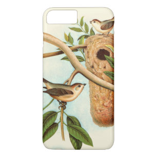 枝でとまる巣の鳥のカップル iPhone 8 PLUS/7 PLUSケース