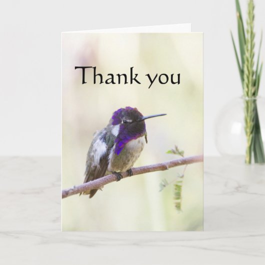 枝でとまる肋骨ありがとう サンキューカード (正面)