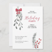 枝とエレガント弓のクリスマスパーティー シーズンカード (正面)