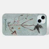 枝とカラスがデザインされたアルギズのルーン Case-Mate iPhoneケース (裏面 (横))