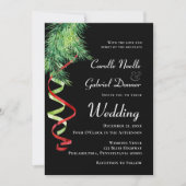 枝とストリーマーのクリスマスウェディング 案内状 (正面)